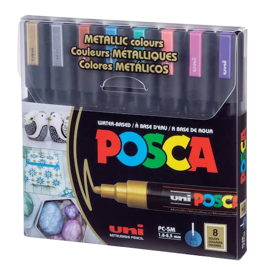 POSCA PC-5M Medium Tip Metallic Paint Marker Set